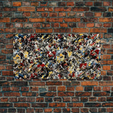 Jackson Pollock inspired Abstract canvas print of painting, original art canvas, framed wall art, retro Midcentury style abstract wall arrt