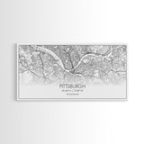 Pittsburgh City Map, Pennsylvania Art, Map Print, Minimalist Wall Art, Wall Art, Canvas Art, Hostess Gift, Travel Wall Print, Wall Hanging