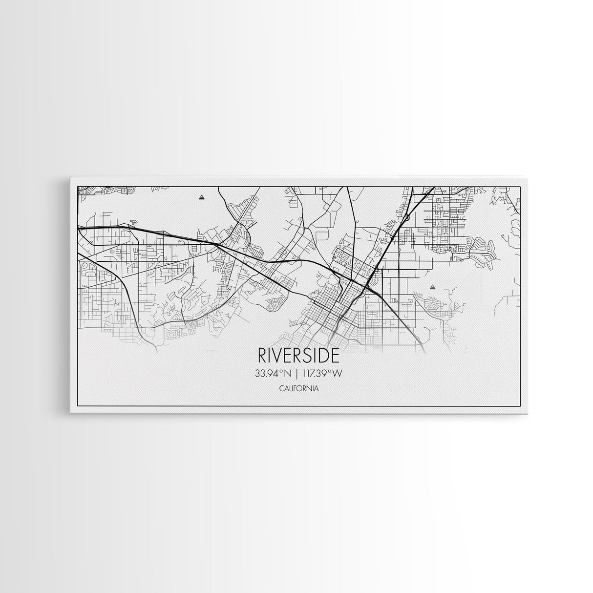 Riverside City Map, California Art, Map Print, Minimalist Wall Art, Wall Art, Canvas Art, Dorm Room Décor, Gift For Husband, Cabin Wall Art