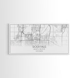 Sioux Falls City Map, South Dakota Art, Map Print, Modern Wall Art, Wall Art, Canvas Art, Large Wall Art, Unique Wall Décor, Office Prints