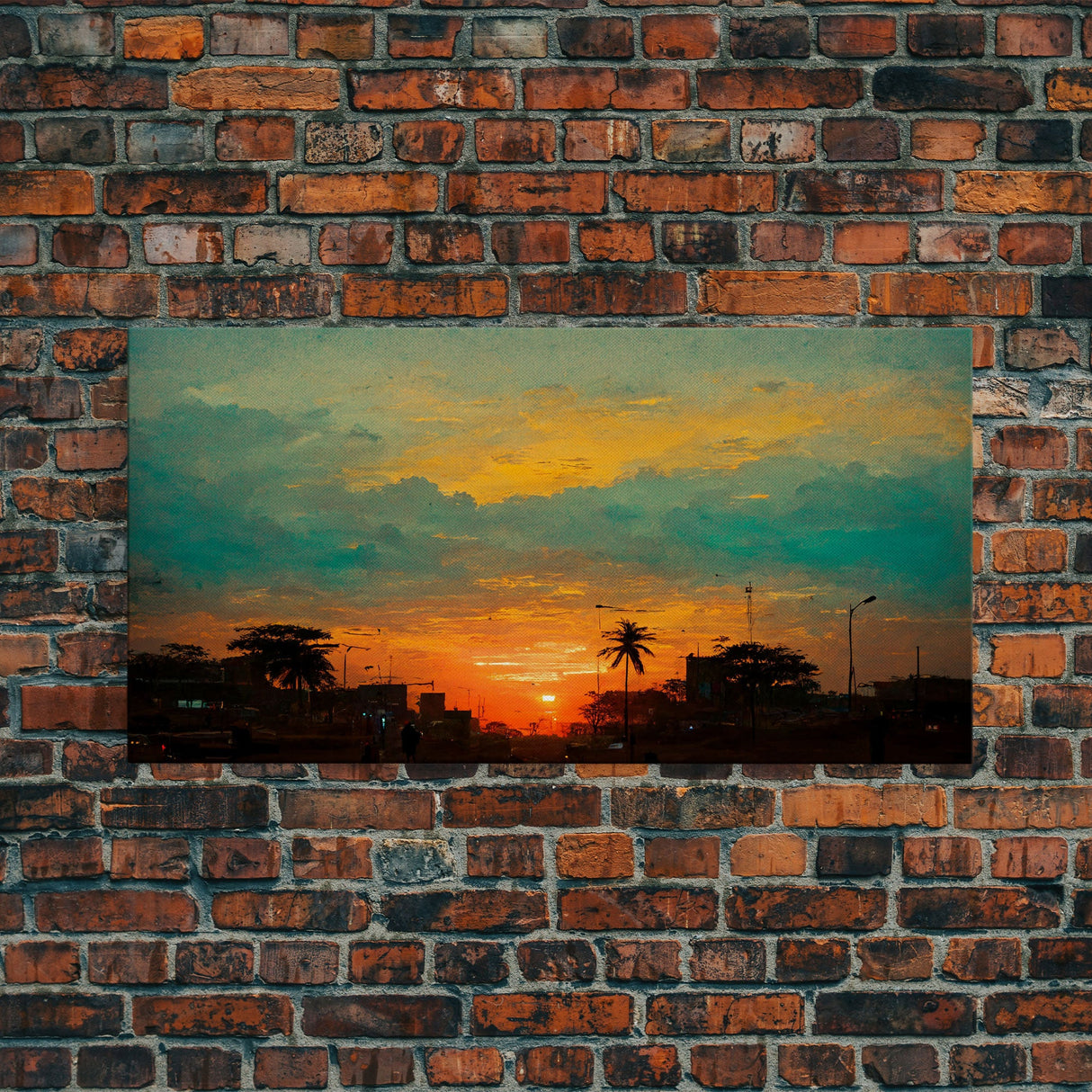 Cloudy sunset canvas print, sunset art, California Highway art, living room wall art, guest room wall art