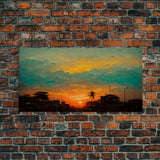 Cloudy sunset canvas print, sunset art, California Highway art, living room wall art, guest room wall art