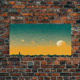 Art deco light house at sunset canvas print, sunset, vintage 20s style wall art, 30s style wall art, orange and turquoise sunset art