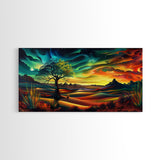 Van Gough Inspired Snowy Mountain Scenery, Striking Framed Canvas Print, Ideal for Living Room Art, Rustic Bedroom Decor Nature Wall Art