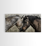 Heartfelt Connection of Two Horses, Ideal for Living Room Art, Framed Canvas Print, Bedroom Decor, Home Decoration, Animal Lover Gift