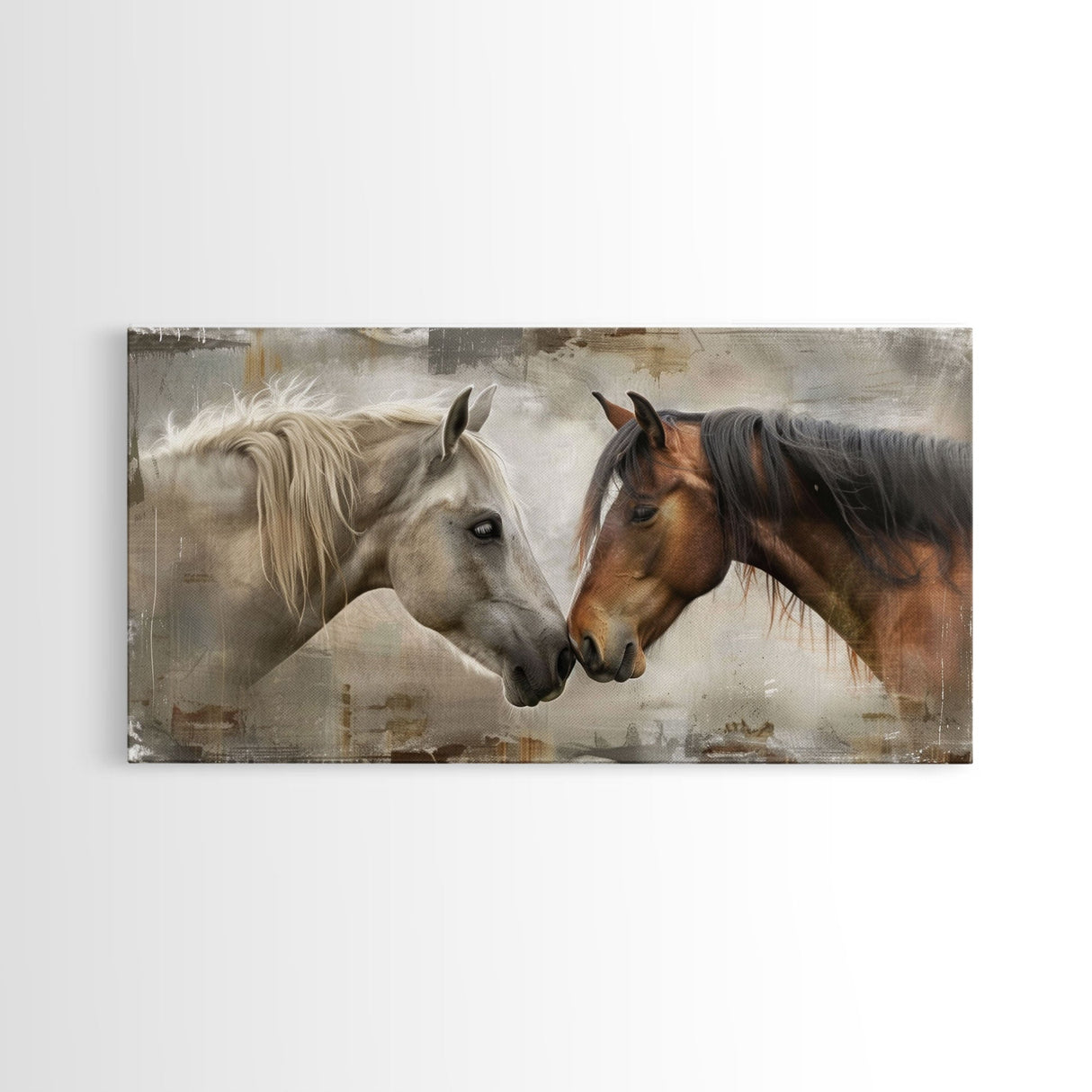 Cowboy Riding in Desert Landscape, Framed Canvas Print for Rustic Living Room Decor, Western Art for Home and Bedroom Decoration