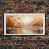 Fall Centerpiece Landscape Painting Canvas Print, Autumn Decor, Fall Centerpiece, Fall Home Decor, Fall Wall Decor, Fall Home Decor