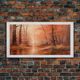 Orange Leaves In The Fall, Framed Canvas Print, Seasonal Decor, Fall Seasonal Art, Clearance Fall Decorations, Fall Wall Decor, Fall Decor