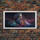 Aegir, God Of The Sea, Framed Canvas Print, Norse Mythology, Norse Art, Living Room Wall Art