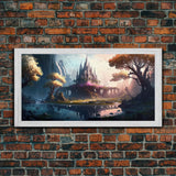 Norse Mythology Art, Alfheim Realm of the Light Elves, Framed Canvas Print, Fantasy Wall Art