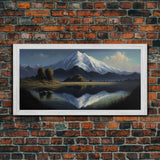 Mount Rainier, Framed Canvas Print, Mountain Landscape Painting Print, Wall Decor, Living Room Art