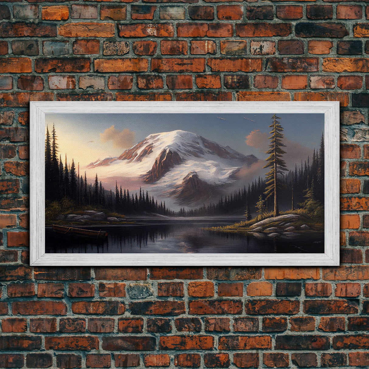 Mountain Canvas Print Wall Art, Mountain Landscape Painting, Mount Rainier, Washington Mountains, Travel  Art, Watercolor Painting