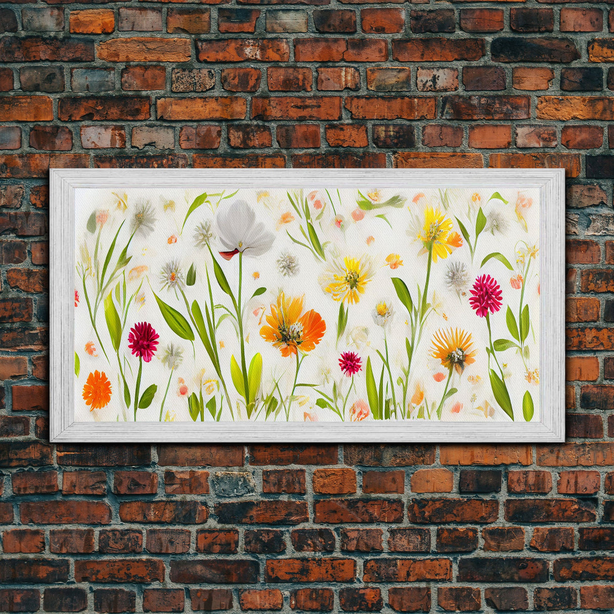 Botanical wall art, spring flowers, canvas print, dorm art for girls
