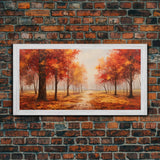 Fall Decor, Beautiful Forest In Early Autumn, Landscape Framed Canvas Print Painting, Wall Art, Wall Decor, Autumn Decor, Farmhouse Decor