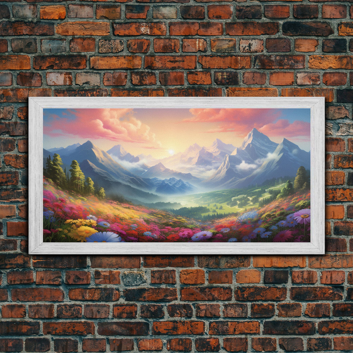 Mountain Painting Canvas Print, Colorful Art, Mountain Art, Landscape Painting, Mountain Wall Art, Nature Painting, Mountain Art Print