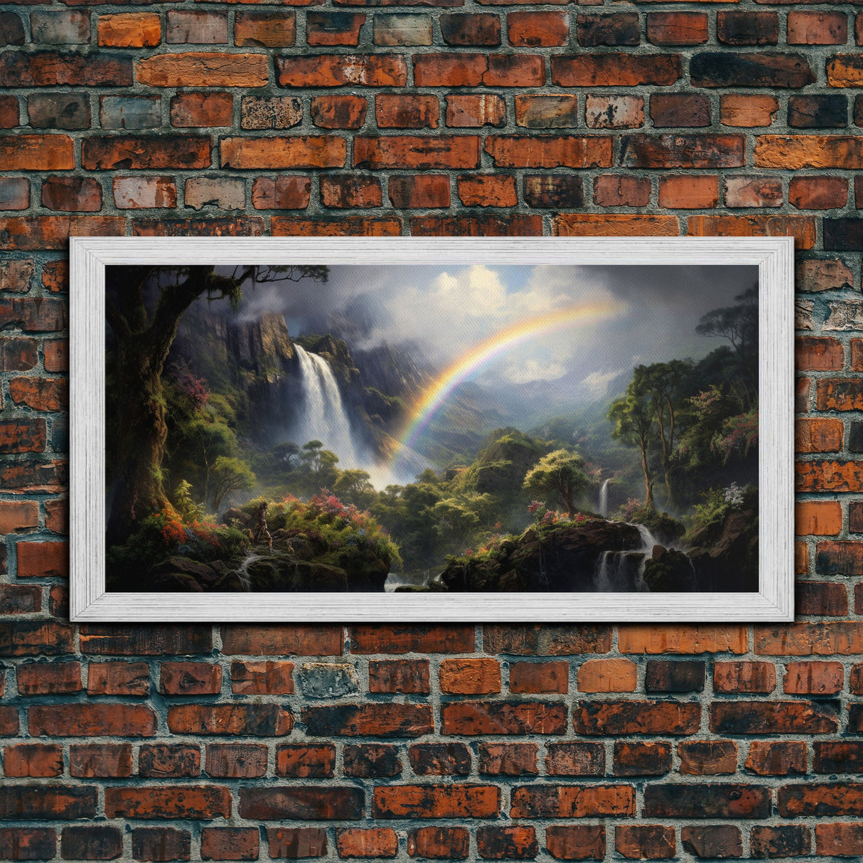 Tropical Wall Art, Framed Canvas Print, Hawaii Art, Tropical Art Print, Tropical Decor, Island Vibes, Rainbow Art, Colorful Art, Caribbean