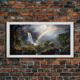 Tropical Wall Art, Framed Canvas Print, Hawaii Art, Tropical Art Print, Tropical Decor, Island Vibes, Rainbow Art, Colorful Art, Caribbean