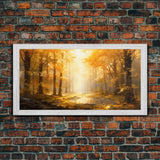 Fall Wall Decor, Forest Wall Art, Trees Art Print, Panoramic Art, Wall Art, Canvas Art, Landscape Art Print, Above Bed Décor, Farmhouse Art