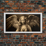 Tintype Photo Of An Angel, Angel Art, Angel Painting, Framed Canvas Print, Guardian Angel, Angel Art Print, Angel Wings, Religious Art