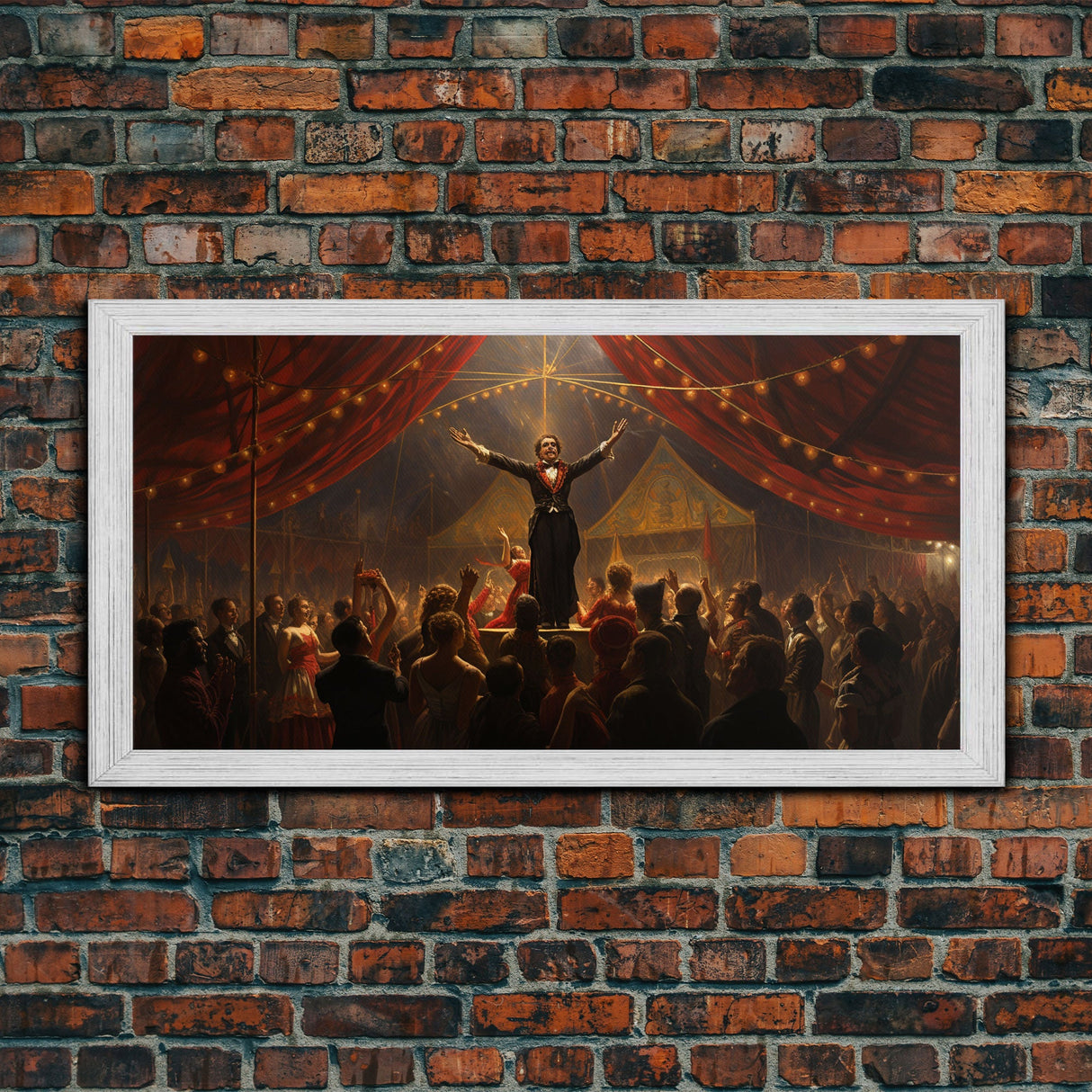 The Cursed Circus, Unique Halloween Art, Framed Canvas Print, Halloween Poster Art, Horror Prints