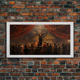 The Cursed Circus, Unique Halloween Art, Framed Canvas Print, Halloween Poster Art, Horror Prints