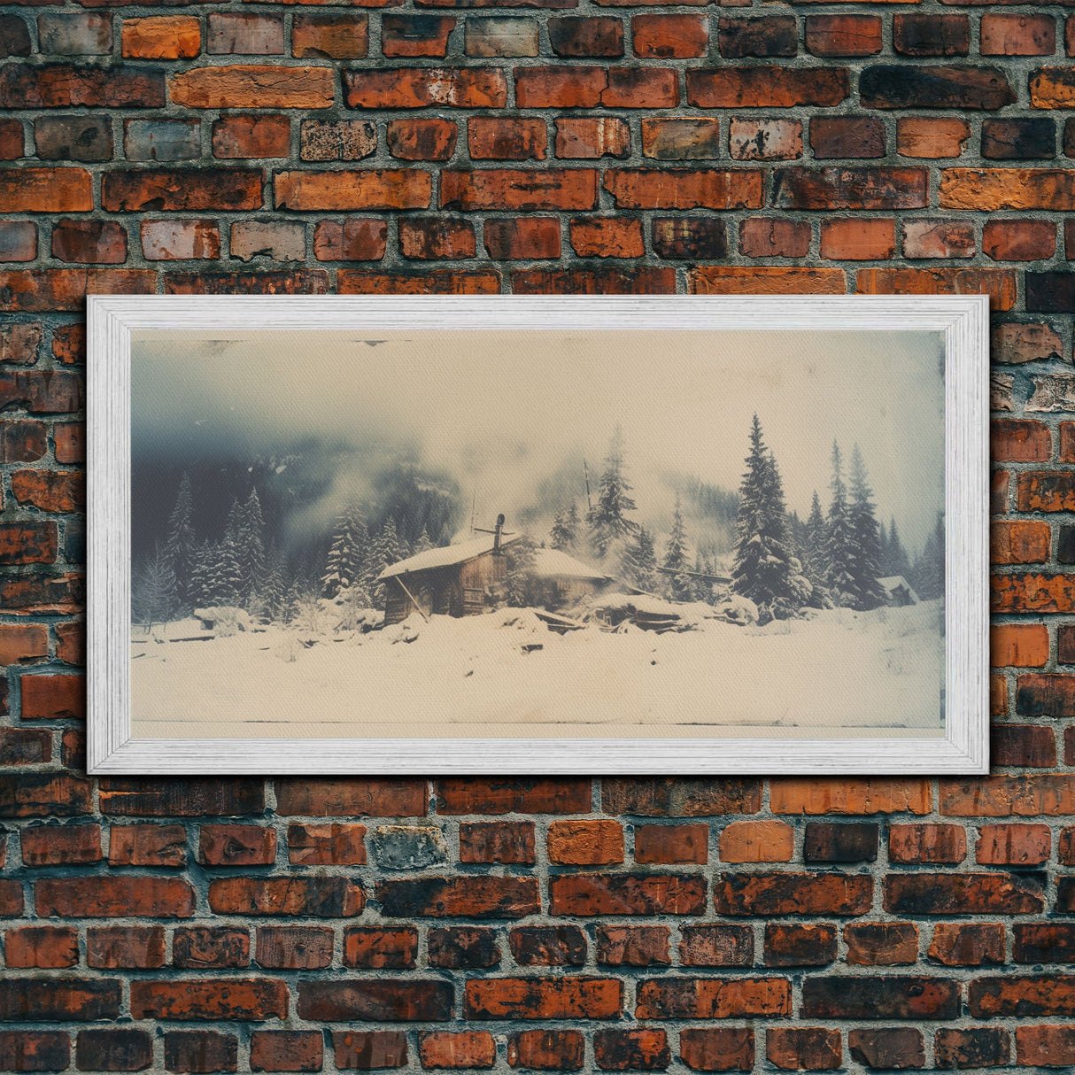 Snowed In - Framed Canvas Print - Winter Decor - Winter Art - Holiday Decor - Farmhouse Decor - Farmhouse Rustic Art - Winter Centerpiece