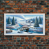 Scenic Winter Wonderland Framed Canvas Print | Winter Decor | Winter Centerpiece Above Mantle Or Sofa | Christmas Decor