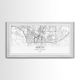 Akron Street Map, Ohio Map, Map Print, Modern Art, Wall Art, Canvas Print, Wall Hanging, Office Wall Décor, Couples Gift, City Map Canvas