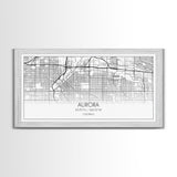 Aurora Street Map, Colorado Map, Map Print, Modern Art, Wall Art, Canvas Print, College Apartment, Colorado Wall Art, Mom Birthday Gift