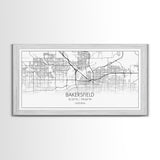 Bakersfield Street Map, California Map, Map Print, Modern Art, Wall Art, Canvas Print, Cabin Décor, Gift For Home, Unique Wall Art, Room Art