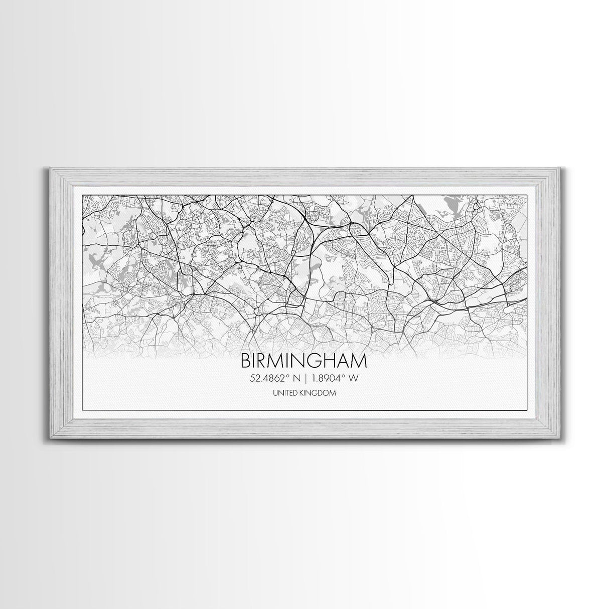 Birmingham Street Map, United Kingdom Map, Map Print, Modern Art, Wall Art, Canvas Art, Grandma Gifts, Dorm Décor, Office Wall Art, Prints