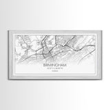 Birmingham Street Map, Alabama Map, Map Print, Modern Art, Wall Art, Canvas Print, Hometown Gifts, Entryway Décor, Farmhouse Wall Art