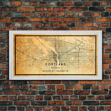 Portland Oregon Street Map, Framed Canvas Art, Oregon United States Road Map Wall Art, Office Wall Art, Portland Wall Decor for Office