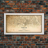 Tokyo Japan map print poster or framed canvas, Tokyo map print poster canvas, Tokyo Japan city map print poster canvas, Vintage Travel Art