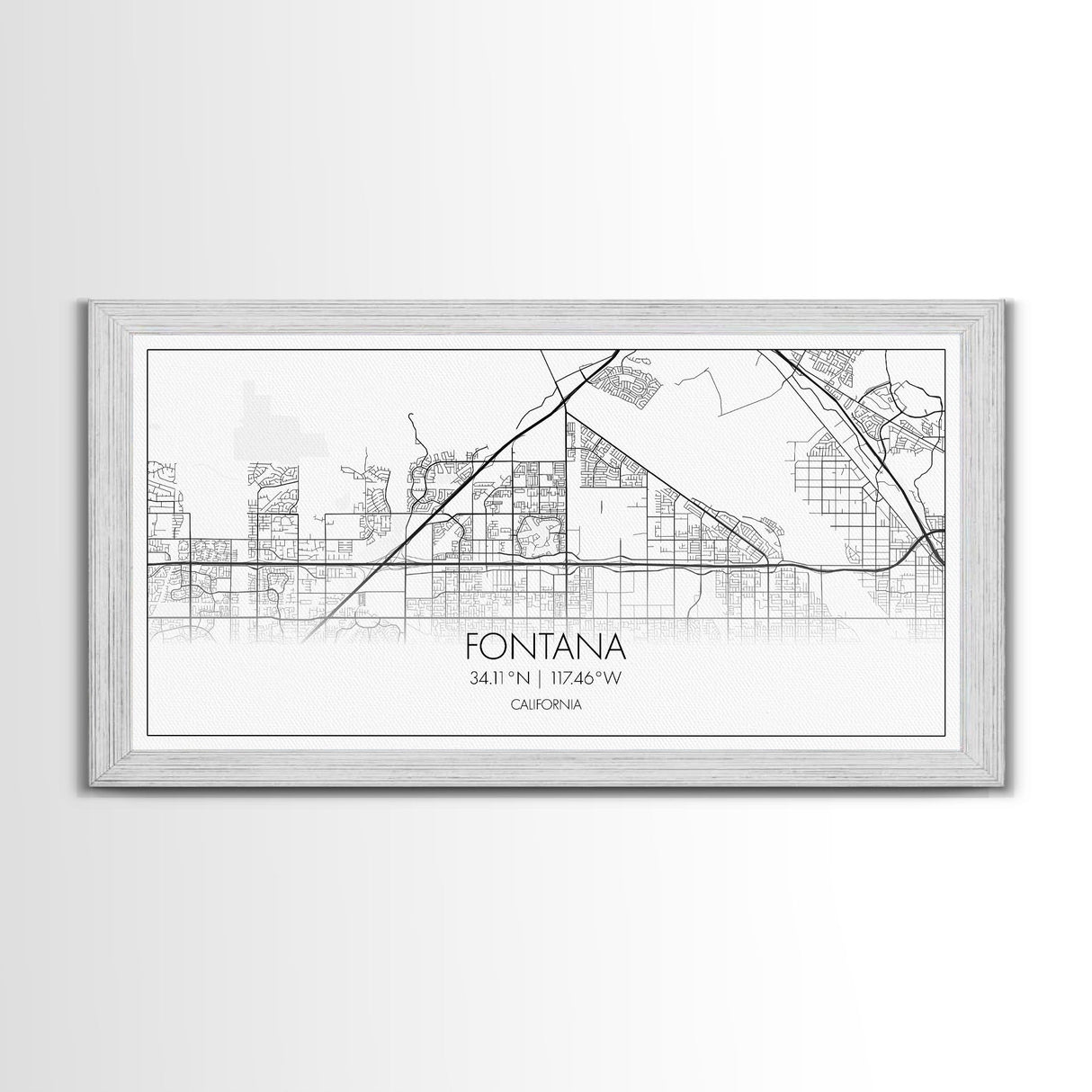 Fontana Street Map, California Map, Map Art, Minimalist Art, Wall Art, Canvas Art, Gift For Couples, Game Room Prints, Above Bed Décor