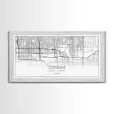 Glendale City Map, Arizona Map, Map Art, Minimalist Art, Wall Art, Canvas Art, Cabin Wall Décor, Entryway Décor,  Room Décor, Gifts For Her