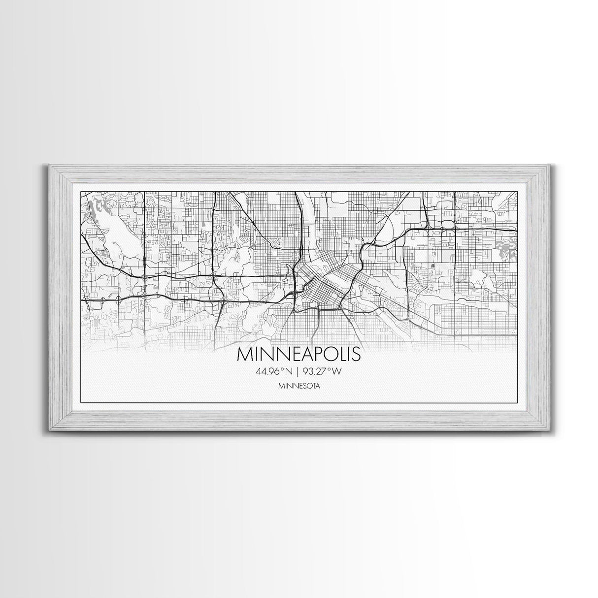 Minneapolis City Map, Minnesota Map, Map Art, Minimalist Wall Art, Wall Art, Canvas Art, Dorm Room Décor, Home Décor Wall Art, Gift For Dad