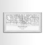 Minneapolis City Map, Minnesota Map, Map Art, Minimalist Wall Art, Wall Art, Canvas Art, Dorm Room Décor, Home Décor Wall Art, Gift For Dad