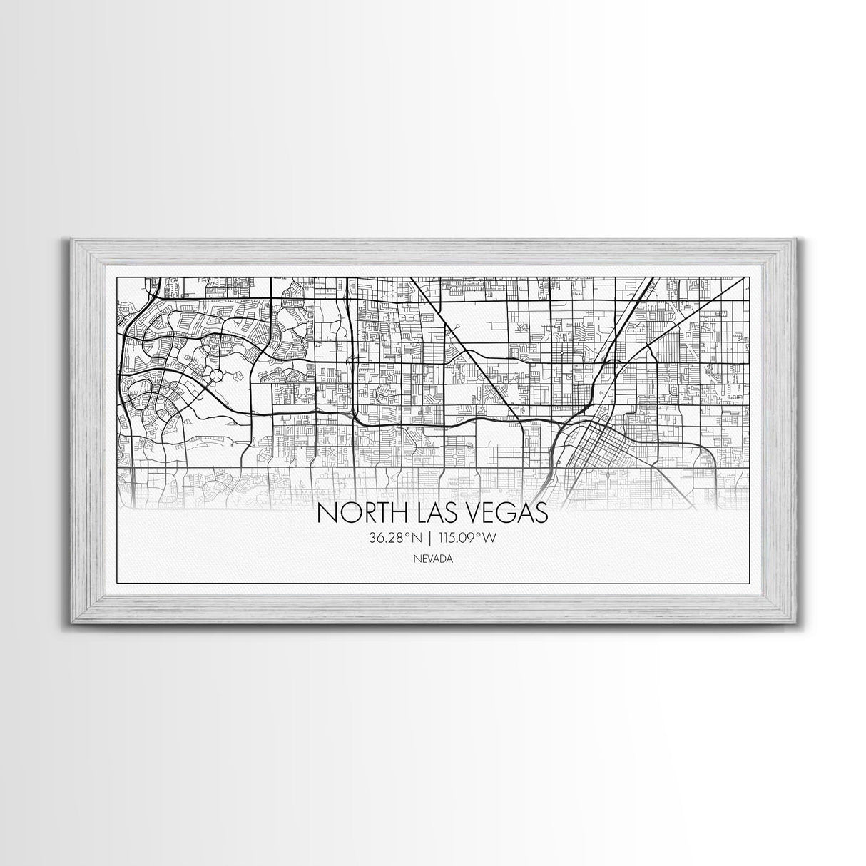 North Las Vegas City Map, Nevada Art, Map Print, Minimalist Wall Art, Wall Art, Canvas Art, Gamer Room Décor, Teacher Gift, Teen Boy Décor