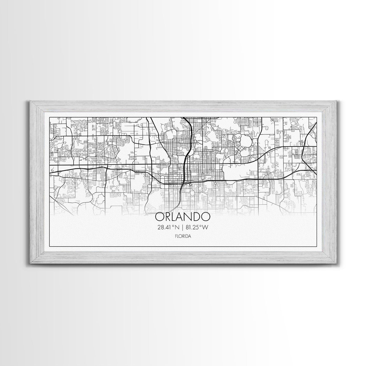 Orlando City Map, Florida Art, Map Print, Minimalist Wall Art, Wall Art, Canvas Art, New Homeowner Gift, Gaming Wall Décor, Wall Hanging