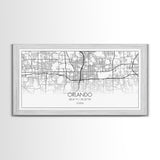 Orlando City Map, Florida Art, Map Print, Minimalist Wall Art, Wall Art, Canvas Art, New Homeowner Gift, Gaming Wall Décor, Wall Hanging