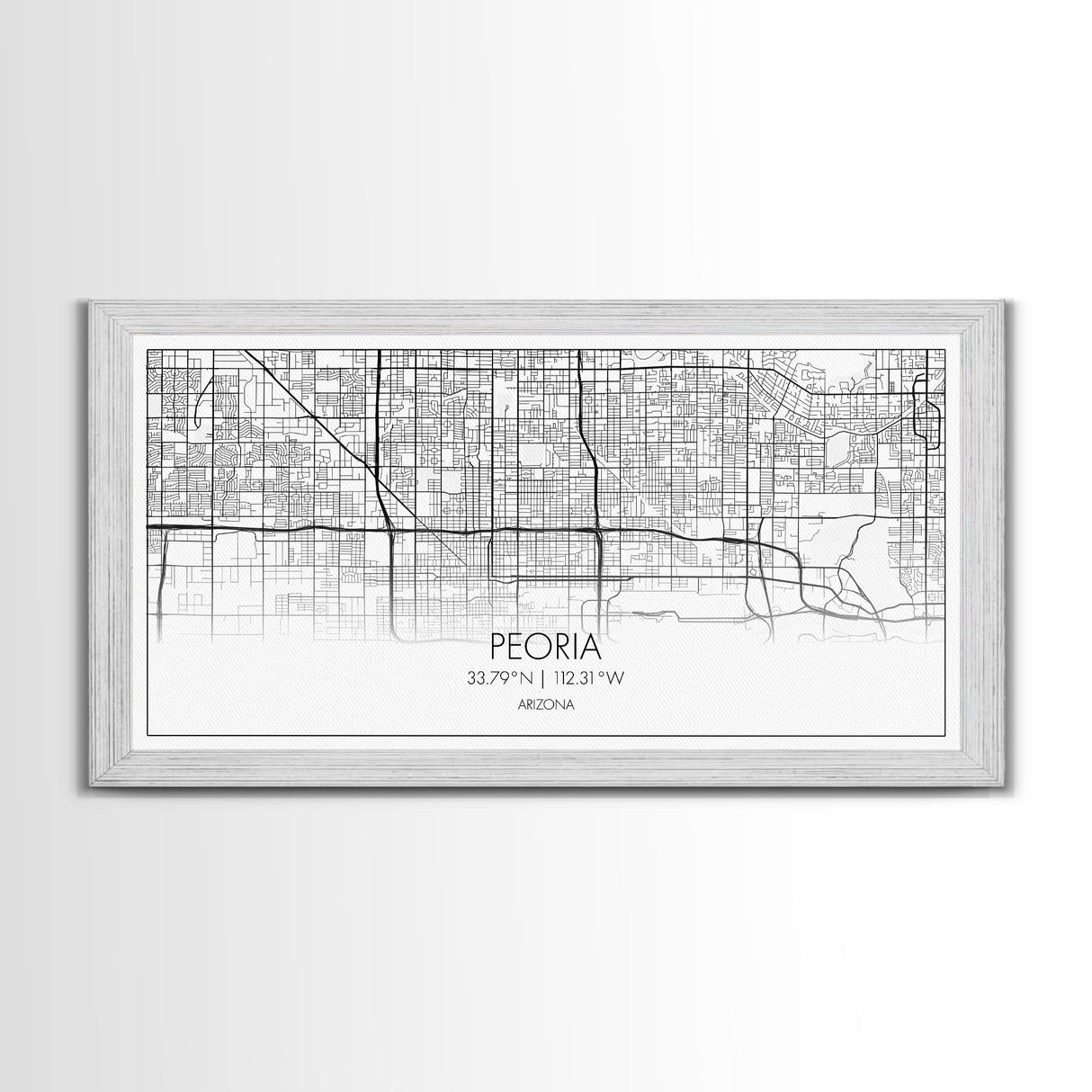 Peoria City Map, Arizona Art, Map Print, Minimalist Wall Art, Wall Art, Canvas Art, Trendy Wall Art, Moving Gift, Boys Bedroom Décor, Prints