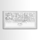 St Paul City Map, Minnesota Art, Map Print, Modern Wall Art, Wall Art, Canvas Art, Bedroom Teen Girl Art, Newlywed Gift, College Dorm Décor