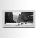 Horse Riders in Monument Valley, Stunning Framed Canvas Print for Living Room Wall Art, Bedroom Decor, Home Decor