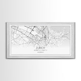Zurich City Map, Switzerland Art, Map Print, Modern Wall Art, Wall Art, Canvas Art, Home Office Art, Newlywed Gift, Landscape Art Print