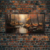 Fall Centerpiece Landscape Painting Canvas Print, Autumn Decor, Fall Centerpiece, Fall Home Decor, Fall Wall Decor, Fall Home Decor