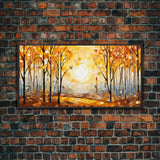 Beautiful Fall Decor Framed Canvas Print, Autumn Decor, Fall Wall Art, Above Mantle Wall Art, Art For Mantle Wall Art