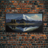 Mount Rainier, Framed Canvas Print, Mountain Landscape Painting Print, Wall Decor, Living Room Art