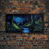 Enchanted Forest Painting, Fantasy Art, Fairy House, Fantasy, Woodland Decor, Woods, Forest, Fairy Forest with Blue Butterflies