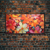 Hibiscus Wall Art, Flowers Wall Art, Colorful Fowers, Panoramic Art, Wall Art, Canvas Art, Landscape Art, Gift For Grandma, College Dorm Art